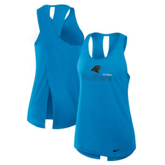 Carolina Panthers Women's Open-Back Crisscross Dri-FIT Tank Top - Blue discount