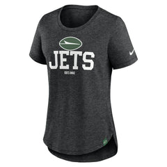 New York Jets Women's Fashion Tri-Blend T-Shirt - Heather Black cheap