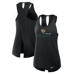 Jacksonville Jaguars Women's Open-Back Crisscross Dri-FIT Tank Top - Black for sale