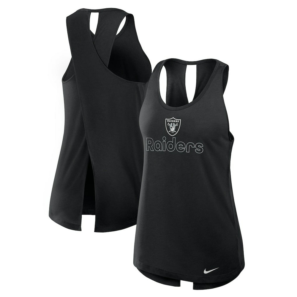 Las Vegas Raiders Women's Open-Back Crisscross Dri-FIT Tank Top - Black cheap