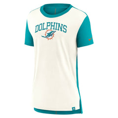 Miami Dolphins Women's Wordmark Tri-Blend T-Shirt - Cream/Aqua online