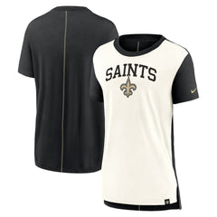 New Orleans Saints Women's Wordmark Tri-Blend T-Shirt - Cream/Black for sale