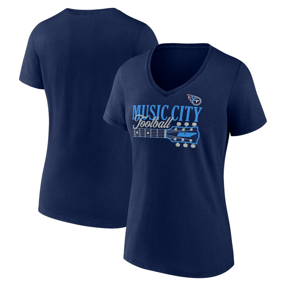 Tennessee Titans Women's Hometown Defensive Stand V-Neck T-Shirt - Navy on sale