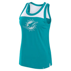 Miami Dolphins Women's Sequin Tank Top - Aqua outlet