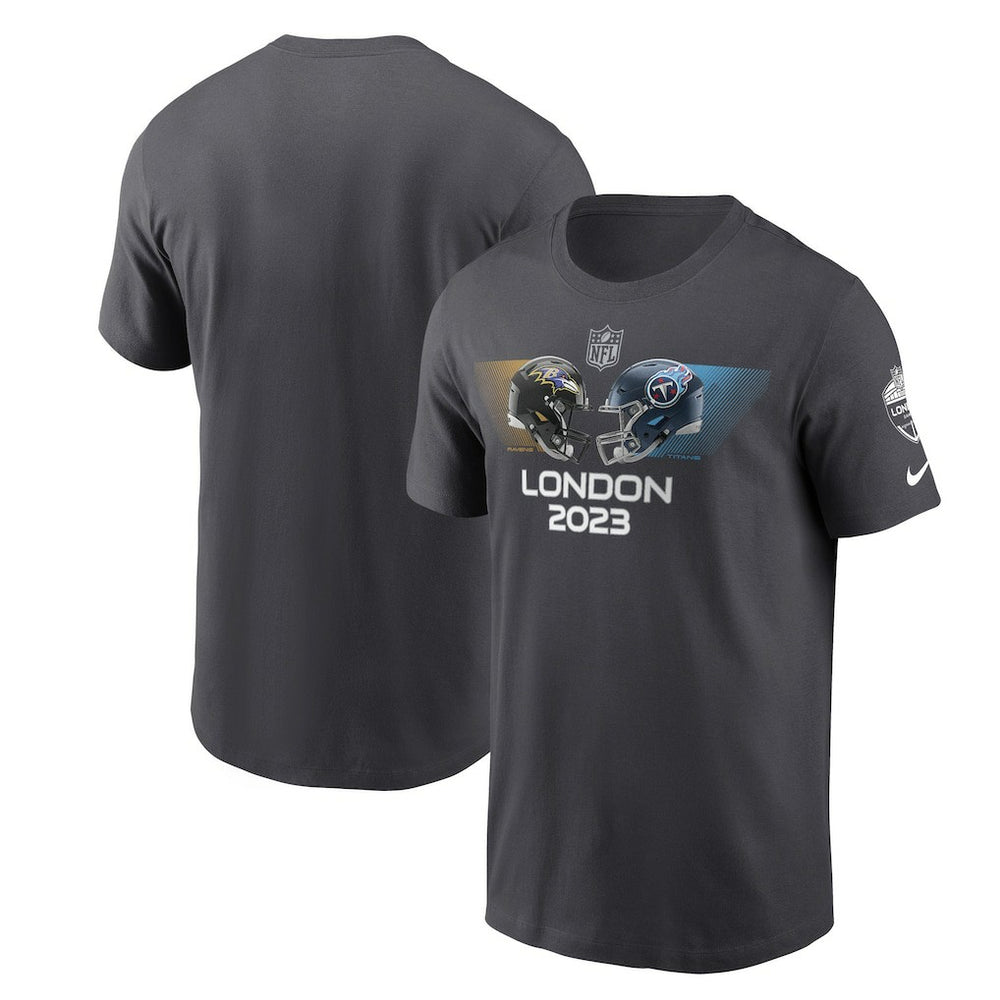 Baltimore Ravens vs. Tennessee Titans 2023 London Game Essential T-Shirt - Anthracite outlet