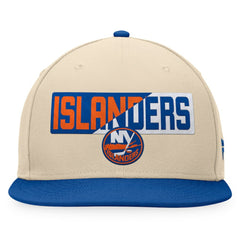 New York Islanders Fanatics Goalaso Snapback Hat - Cream/Royal Hats