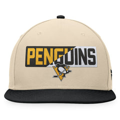 Pittsburgh Penguins Fanatics Goalaso Snapback Hat - Cream/Black Hats