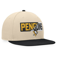 Pittsburgh Penguins Fanatics Goalaso Snapback Hat - Cream/Black Hats