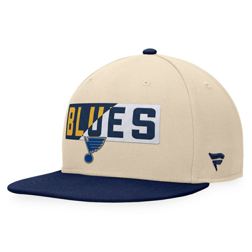 St. Louis Blues Fanatics Goalaso Snapback Hat - Cream/Navy Hats