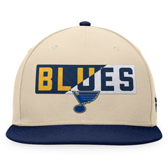 St. Louis Blues Fanatics Goalaso Snapback Hat - Cream/Navy Hats