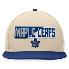 Toronto Maple Leafs Fanatics Goalaso Snapback Hat - Cream/Blue Hats