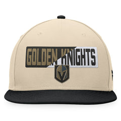 Vegas Golden Knights Fanatics Goalaso Snapback Hat - Cream/Black Hats