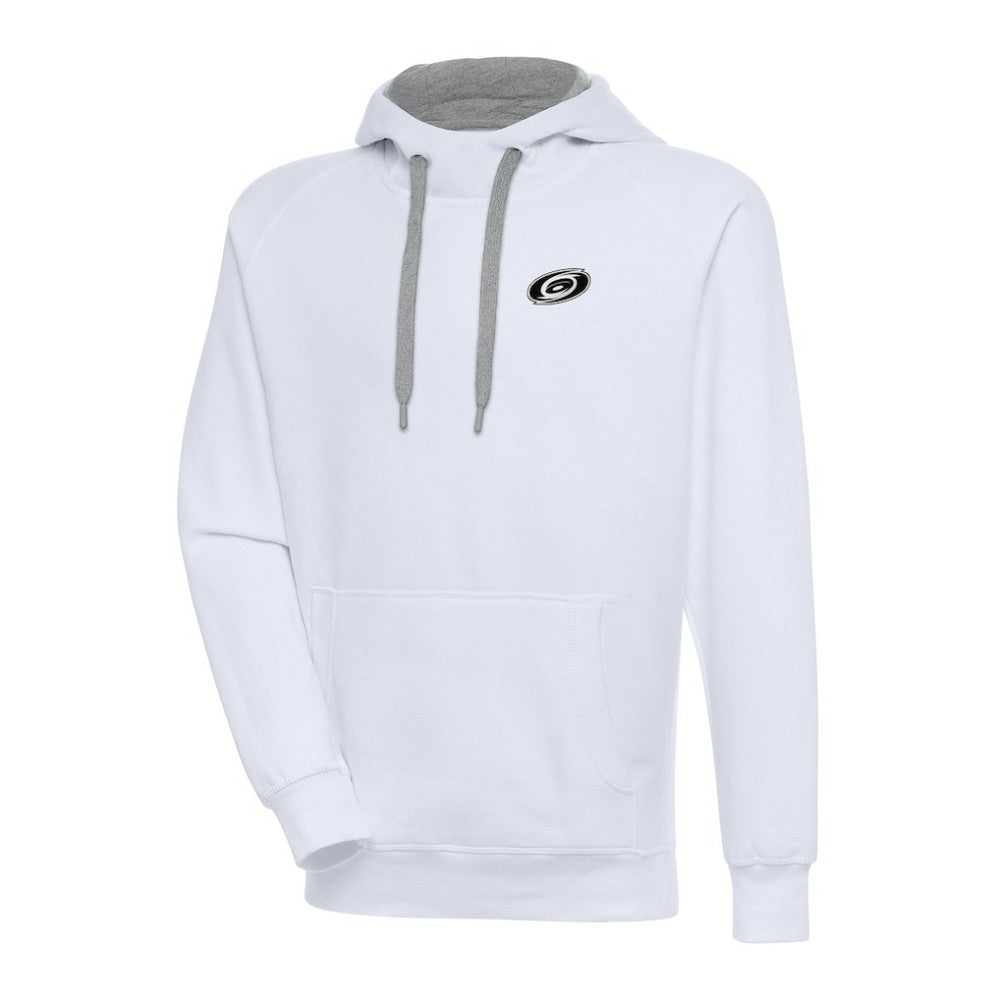 Carolina Hurricanes Antigua Metallic Logo Victory Pullover Hoodie - White Hoodies