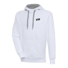Carolina Hurricanes Antigua Metallic Logo Victory Pullover Hoodie - White Hoodies