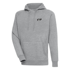 Carolina Hurricanes Antigua Metallic Logo Victory Pullover Hoodie - Heather Gray Hoodies
