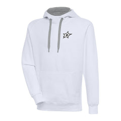 Dallas Stars Antigua Metallic Logo Victory Pullover Hoodie - White Hoodies