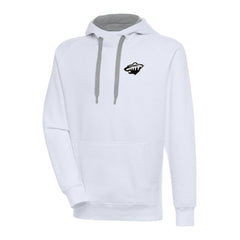 Minnesota Wild Antigua Metallic Logo Victory Pullover Hoodie - White Hoodies