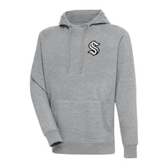 Seattle Kraken Antigua Metallic Logo Victory Pullover Hoodie - Heather Gray Hoodies