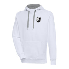 Vegas Golden Knights Antigua Metallic Logo Victory Pullover Hoodie - White Hoodies
