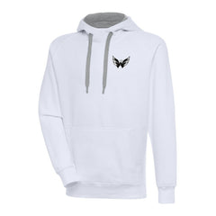 Washington Capitals Antigua Metallic Logo Victory Pullover Hoodie - White Hoodies