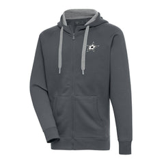 Dallas Stars Antigua Metallic Logo Victory Full-Zip Hoodie - Charcoal Hoodies