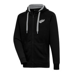 Detroit Red Wings Antigua Metallic Logo Victory Full-Zip Hoodie - Black Hoodies