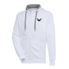 Washington Capitals Antigua Metallic Logo Victory Full-Zip Hoodie - White Hoodies