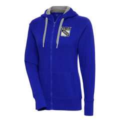 New York Rangers Antigua Women's Metallic Logo Victory Full-Zip Hoodie - Blue Hoodies