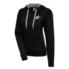 Dallas Stars Antigua Women's Metallic Logo Victory Pullover Hoodie - Black Hoodies