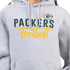Green Bay Packers G-III 4Her by Carl Banks Women's Graphic Fleece Pullover Hoodie - Heather Gray for sale