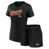 Cincinnati Bengals Women's Start to Finish T-Shirt & Shorts Combo Pack - Black sale