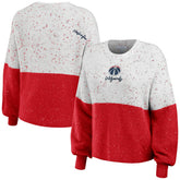 Washington Wizards WEAR by Erin Andrews Women's Color-Block Pullover Sweater - White/Red shop