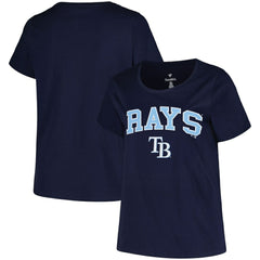 Tampa Bay Rays Profile Women's Plus Size Arch Logo T-Shirt Navy