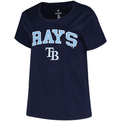 Tampa Bay Rays Profile Women's Plus Size Arch Logo T-Shirt Navy