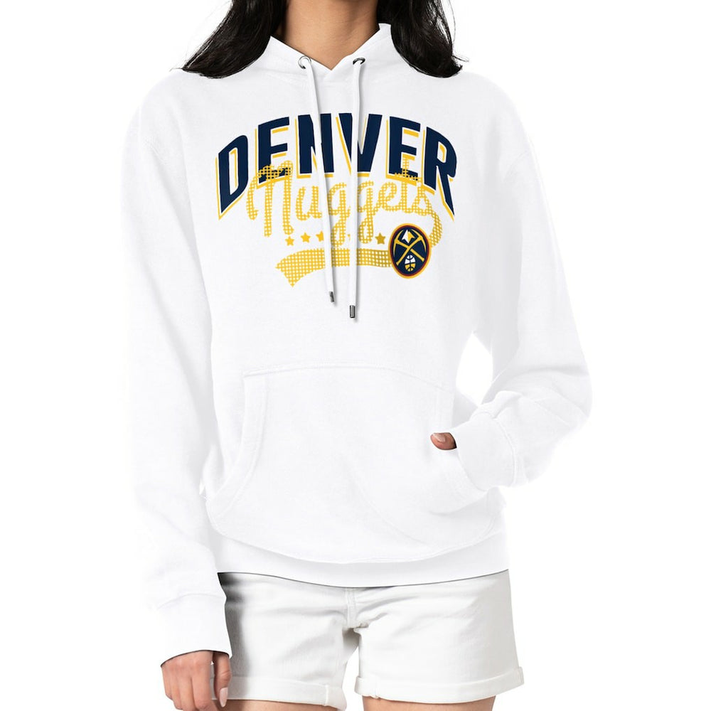 Denver Nuggets G-III 4Her by Carl Banks Women's Filigree Logo Pullover Hoodie - White outlet