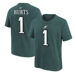 Jalen Hurts Philadelphia Eagles Youth Player Name & Number T-Shirt - Midnight Green discount