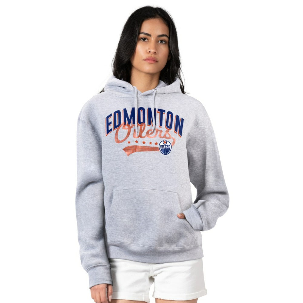 Edmonton Oilers G-III 4Her by Carl Banks Women's Filigree Logo Pullover Hoodie – Gray Hoodies