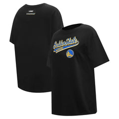 Golden State Warriors Pro Standard Women's Script Boyfriend T-Shirt sale - Black for sale