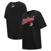 Sacramento Kings Pro Standard Women's Script Boyfriend T-Shirt - Black on sale