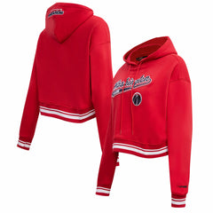 Washington Wizards Pro Standard Women's Script Tail Cropped Pullover Hoodie - Red for sale
