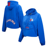 Philadelphia 76ers Pro Standard Classic Wind Woven Cropped Half-Zip Jacket - Royal shop