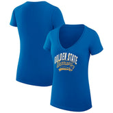 Golden State Warriors G-III 4Her by Carl Banks Women's Super-Slim Fit Lightweight Filigree Logo V-Neck T-Shirt sale - Royal for sale