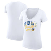 Golden State Warriors G-III 4Her by Carl Banks Women's Super-Slim Fit Lightweight Filigree Logo V-Neck T-Shirt sale - White online