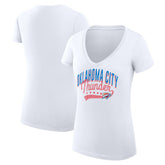Oklahoma City Thunder G-III 4Her by Carl Banks Women's Super-Slim Fit Lightweight Filigree Logo V-Neck T-Shirt - White sale