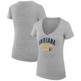 Indiana Pacers G-III 4Her by Carl Banks Women's Super-Slim Fit Lightweight Filigree Logo V-Neck T-Shirt - Heather Gray on sale