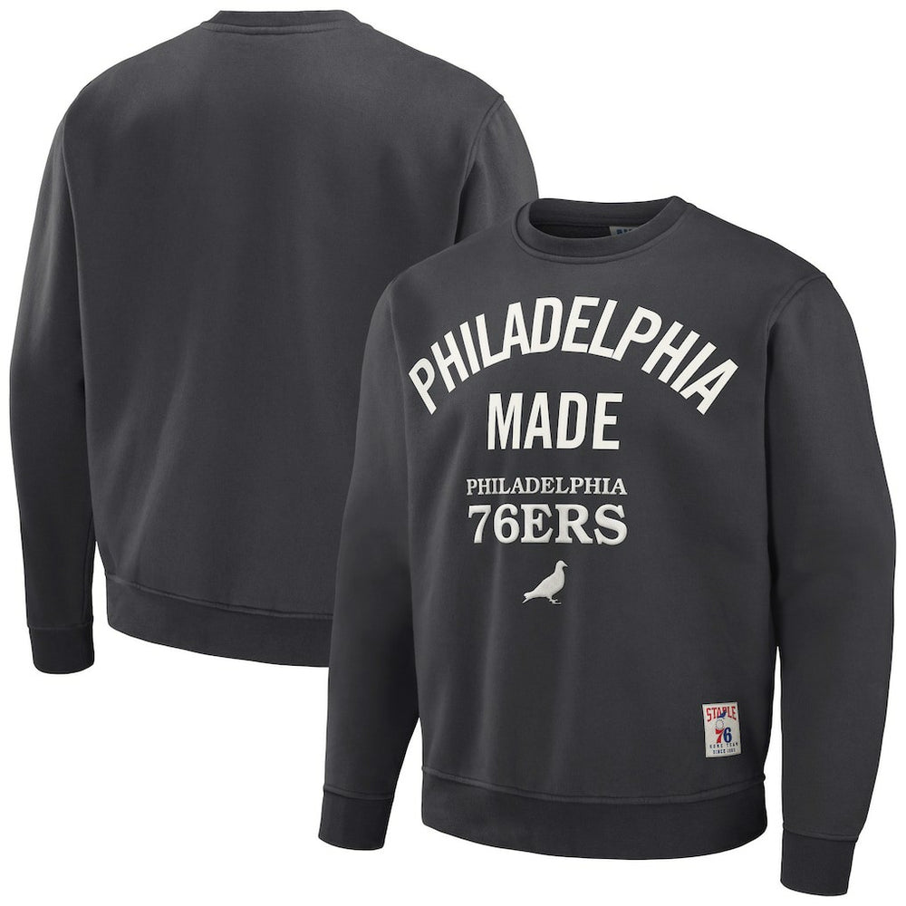 Philadelphia 76ers NBA x Staple Plush Pullover Sweatshirt - Anthracite online