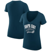 Tampa Bay Lightning G-III 4Her by Carl Banks Women's Super-Slim Fit Lightweight Filigree Logo V-Neck T-Shirt – Navy T-shirts