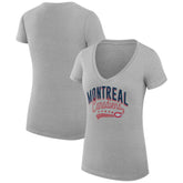 Montreal Canadiens G-III 4Her by Carl Banks Women's Super-Slim Fit Lightweight Filigree Logo V-Neck T-Shirt – Gray T-shirts