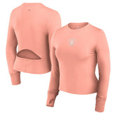 Las Vegas Raiders Women's Studio Fitted Long Sleeve Gym Top - Coral discount