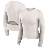 Minnesota Vikings Women's Studio Fitted Long Sleeve Gym Top - White sale